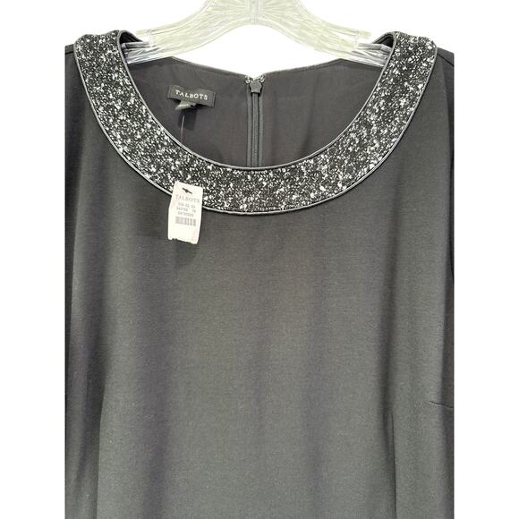 Talbots Refined Ponte Tipped Tweed Dress Size 14 Girl Boss Old Money NWT Church - Picture 4 of 10